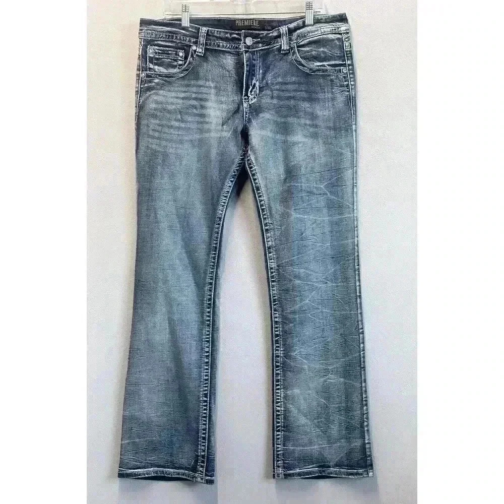 Women's‎ Curvy Bootcut Jeans Premiere by Rue 21 Mid Rise Lace Bling 15/16R